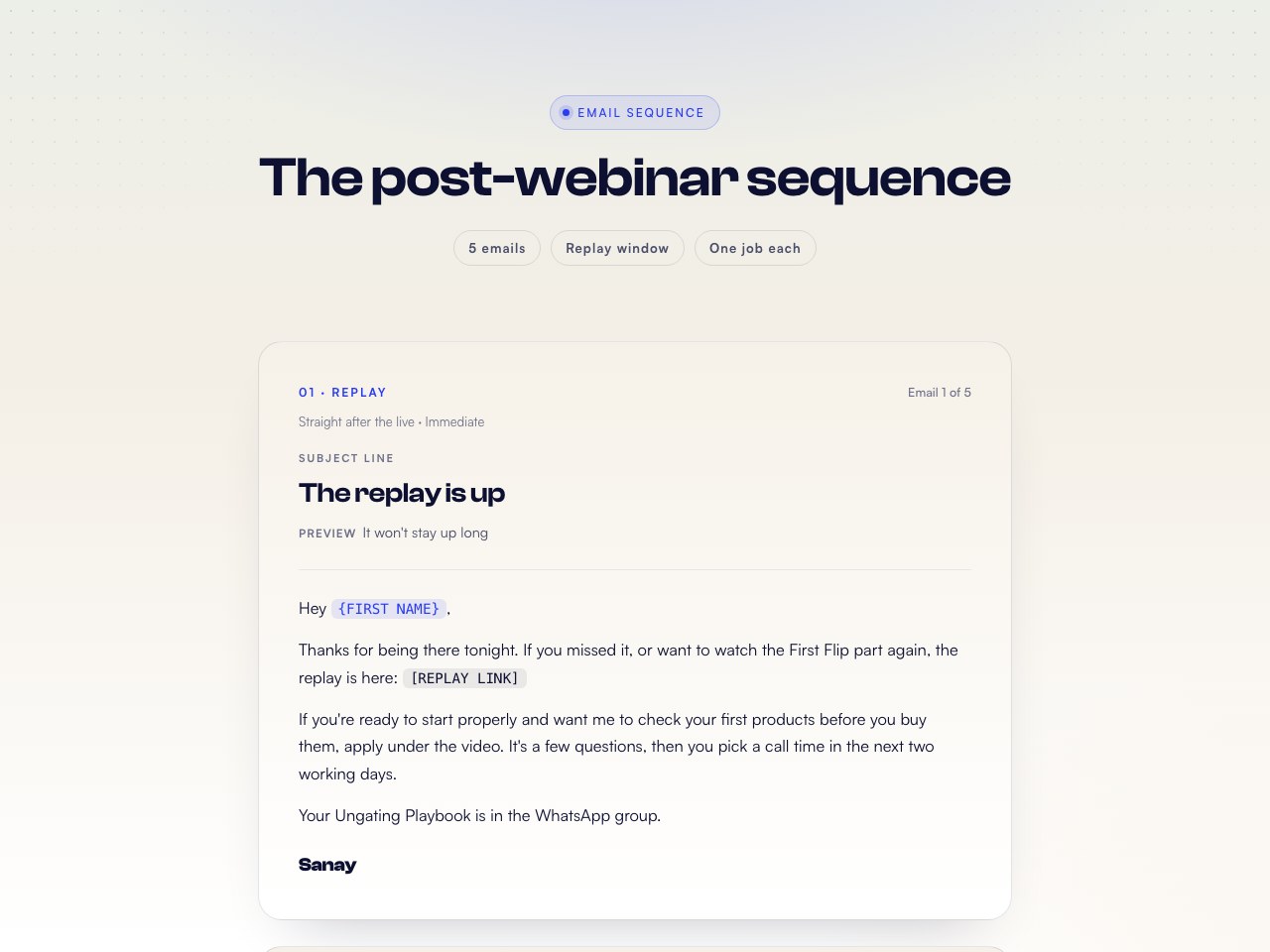 Post-webinar preview
